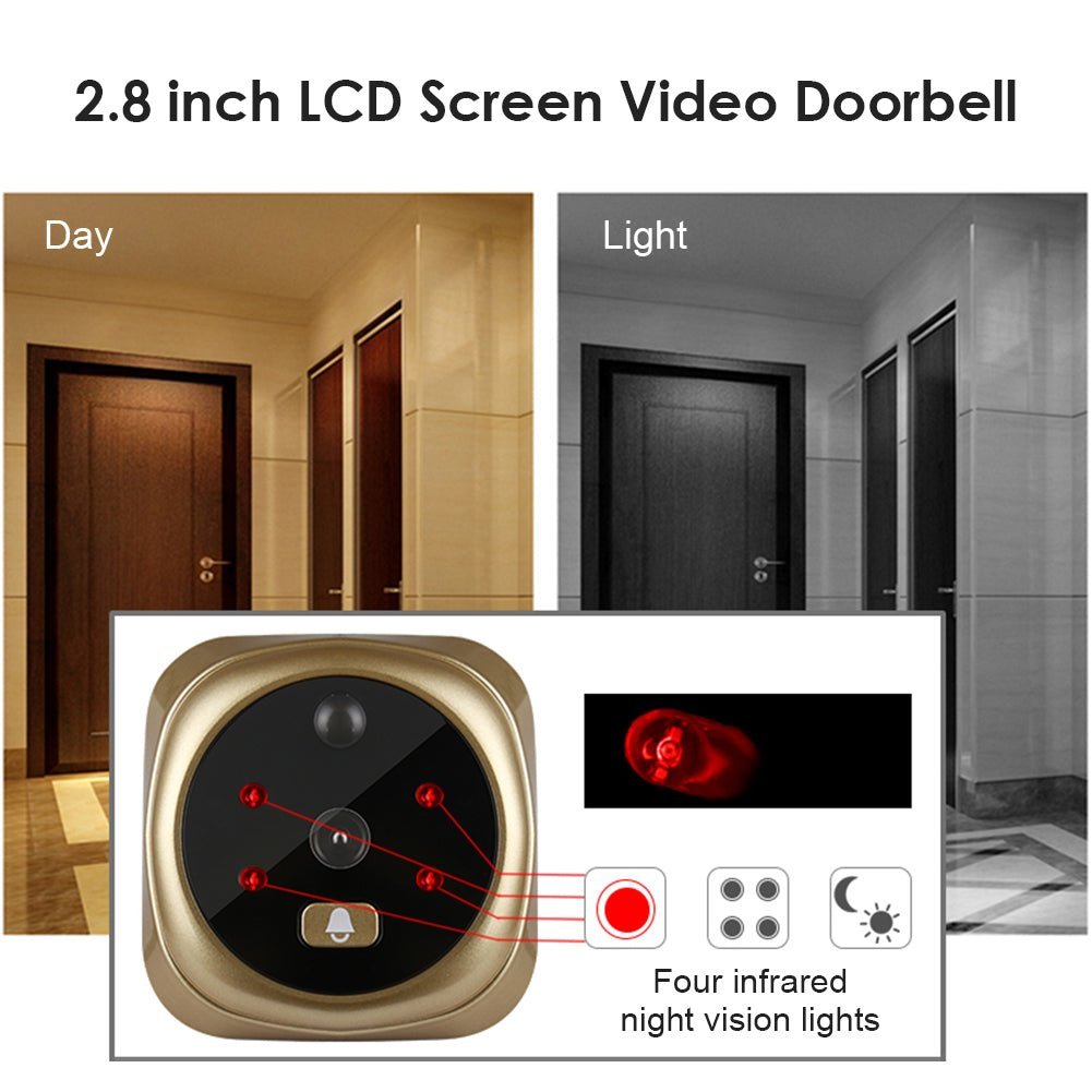 2.8 Inch Infrared Night Vision Camera Video Intelligent Electronic Peephole Visual Peephole Doorbell - SmartStore.PT