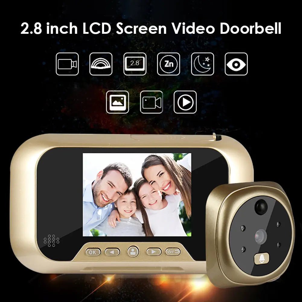 2.8 Inch Infrared Night Vision Camera Video Intelligent Electronic Peephole Visual Peephole Doorbell - SmartStore.PT