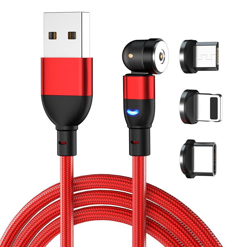 Data Cable 540 Degree Blind Suction Round Magnetic Charging Cable Three-in-one Bent Magnetic Cable - SmartStore.PT