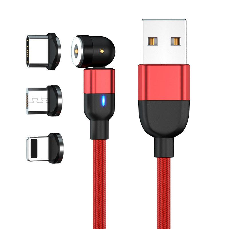 Data Cable 540 Degree Blind Suction Round Magnetic Charging Cable Three-in-one Bent Magnetic Cable - SmartStore.PT